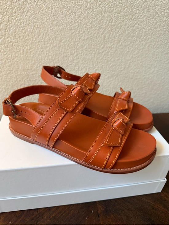 Alexandre Birman Shoes - ALEXANDRE BIRMAN Clarita Sport Cognac Brown Leather Flat Sandals EU 37.5 US 7.5